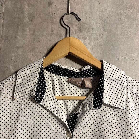 Chico's White and Black Button Down Shirt - Picture 4 of 9